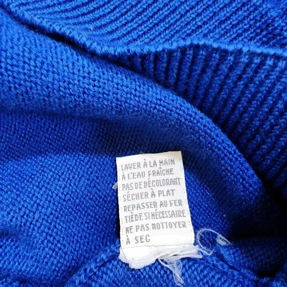 Vintage Liz Claiborne Sweater Beaded Blue Size 1 Wool Blend Crewneck Longsleeve - Picture 10 of 11